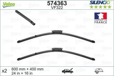 Balai d'essuie-glace SILENCIO FLAT BLADE SET